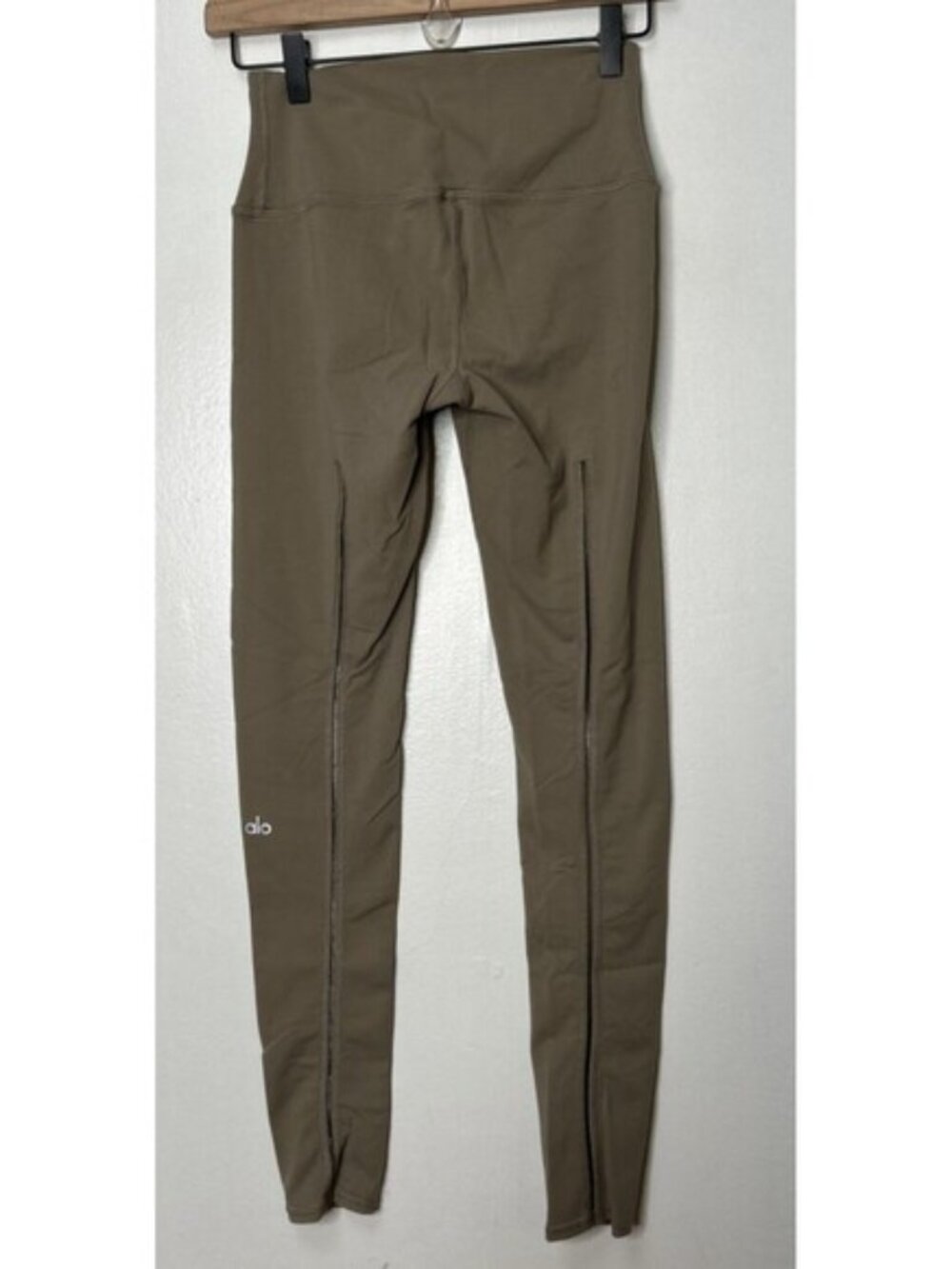 High Waist Full Length Leggings Mesh line in back 22" waist brown